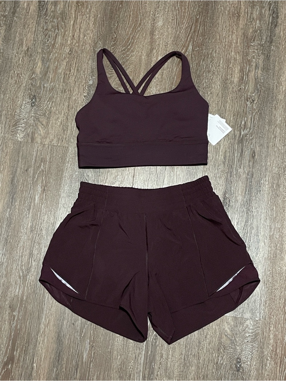 NWT/NWOT Lululemon Matching Black Plum Set. Size 8